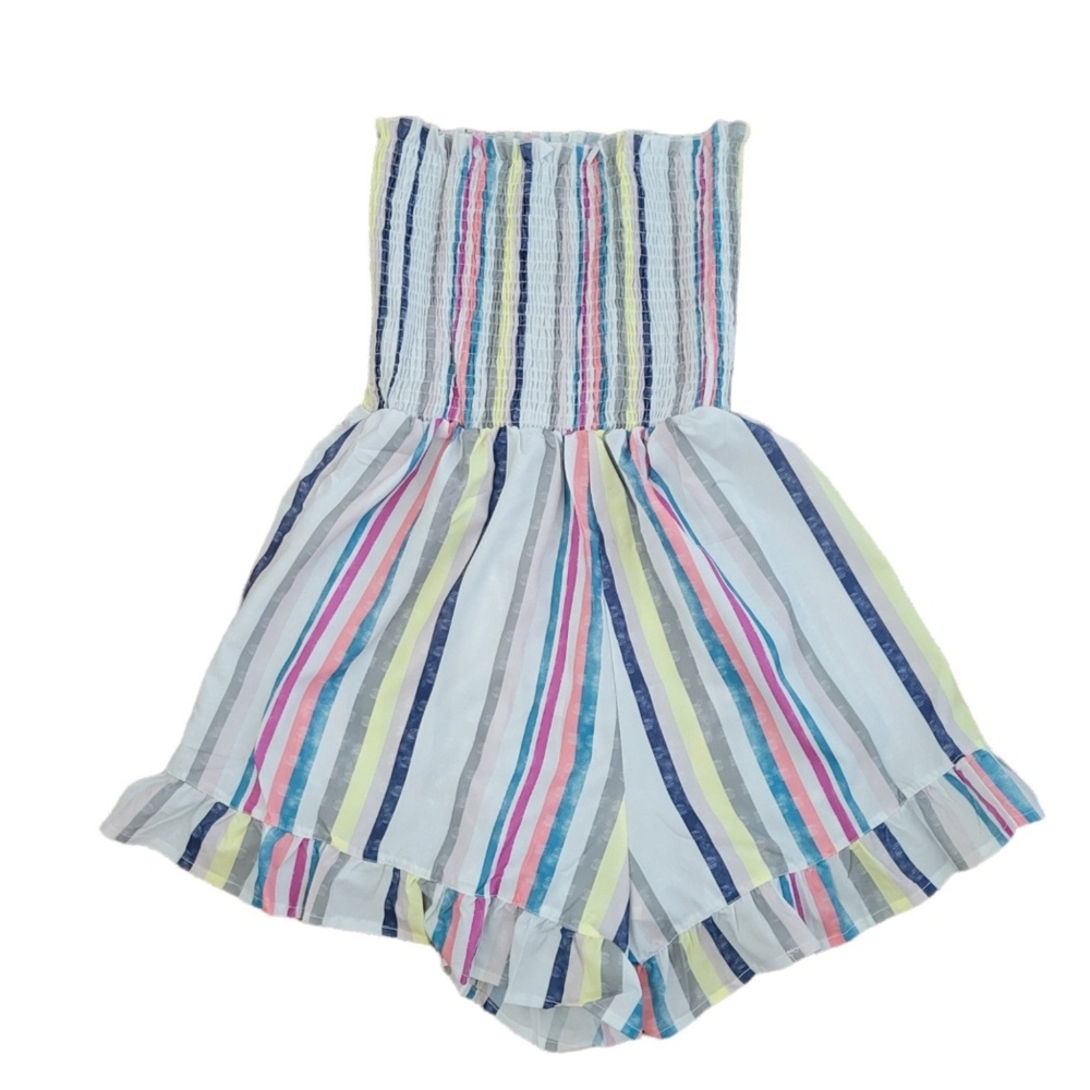 Striped Strapless Romper